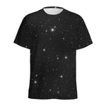 Black Space Print Men's Sports T-Shirt