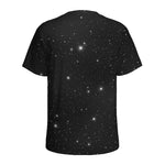 Black Space Print Men's Sports T-Shirt
