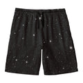 Black Space Print Men's Swim Trunks