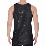 Black Space Print Men's Velvet Tank Top