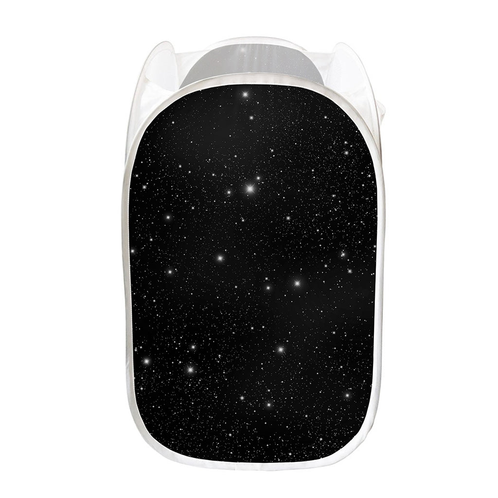 Black Space Print Mesh Laundry Hamper