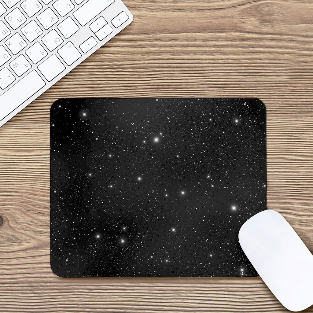 Black Space Print Mouse Pad