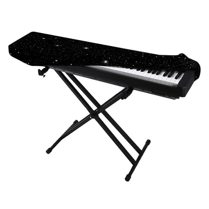 Black Space Print Piano Keyboard Cover