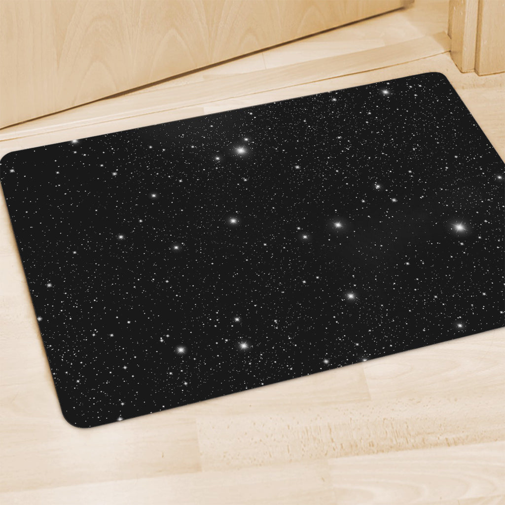 Black Space Print Polyester Doormat