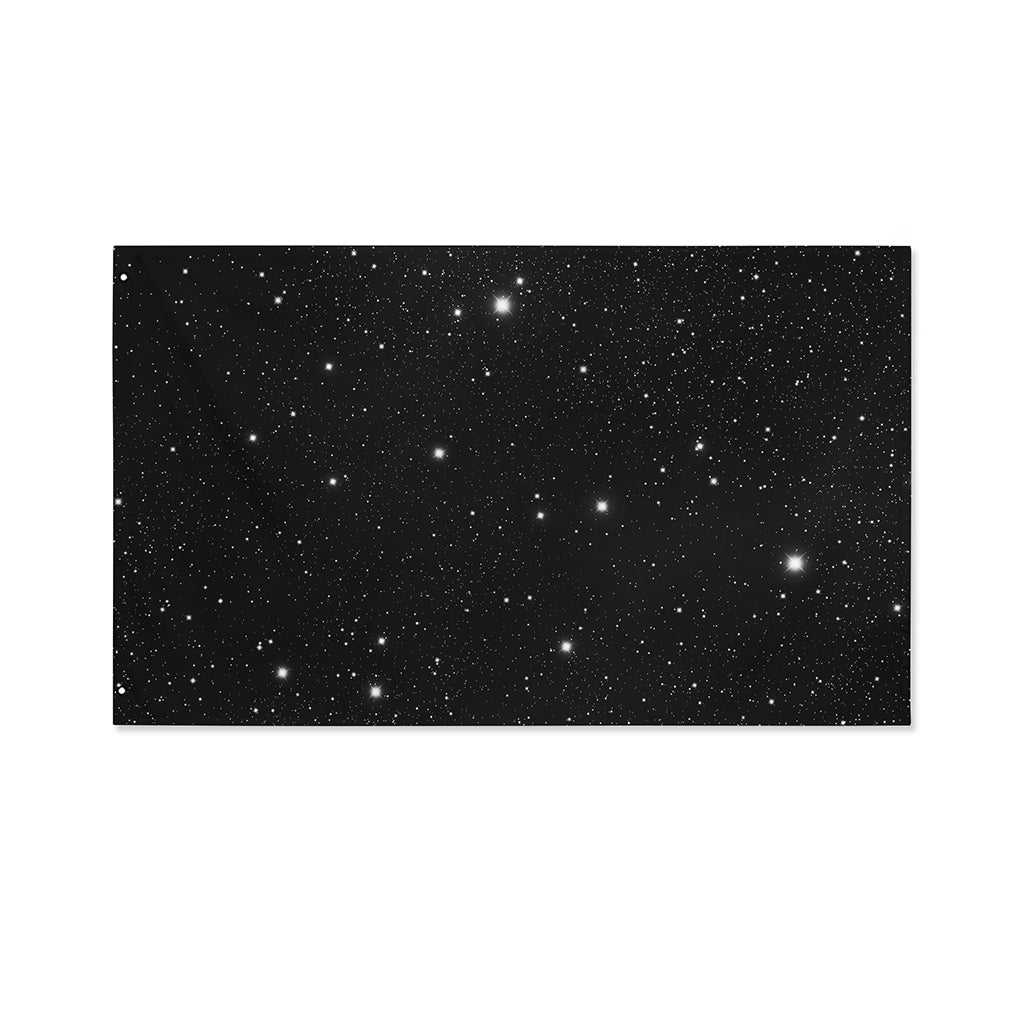 Black Space Print Polyester Flag