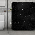 Black Space Print Polyester Shower Curtain