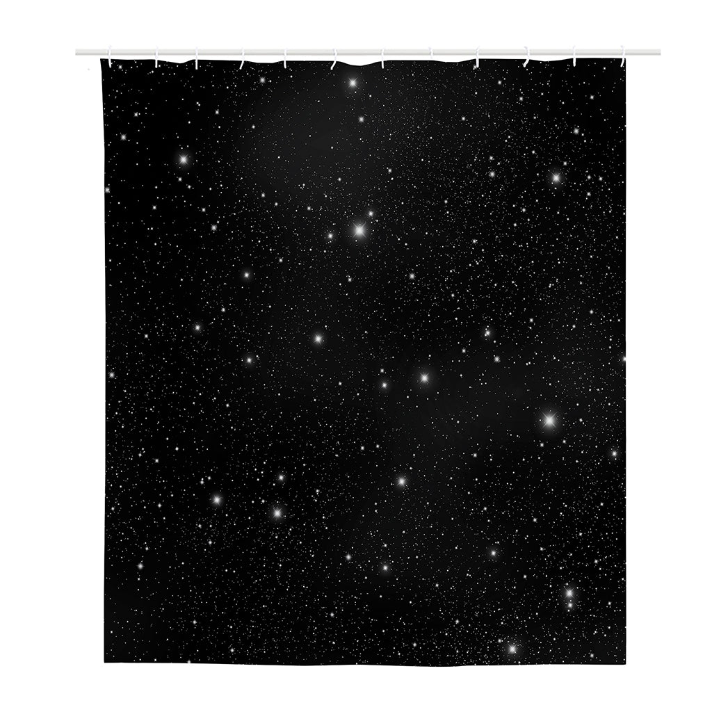 Black Space Print Polyester Shower Curtain