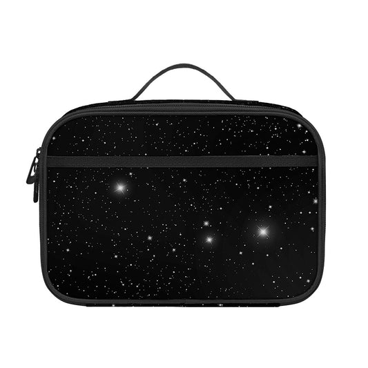 Black Space Print Portable Lunch Bag