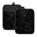Black Space Print Pot Holders With Pocket