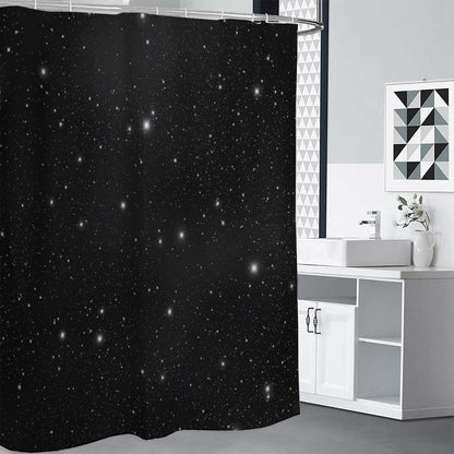 Black Space Print Premium Shower Curtain