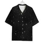 Black Space Print Rayon Hawaiian Shirt