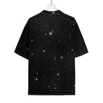 Black Space Print Rayon Hawaiian Shirt