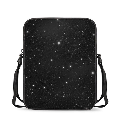 Black Space Print Rectangular Crossbody Bag