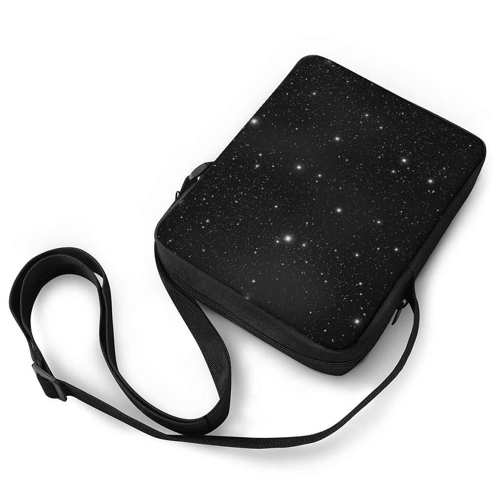 Black Space Print Rectangular Crossbody Bag