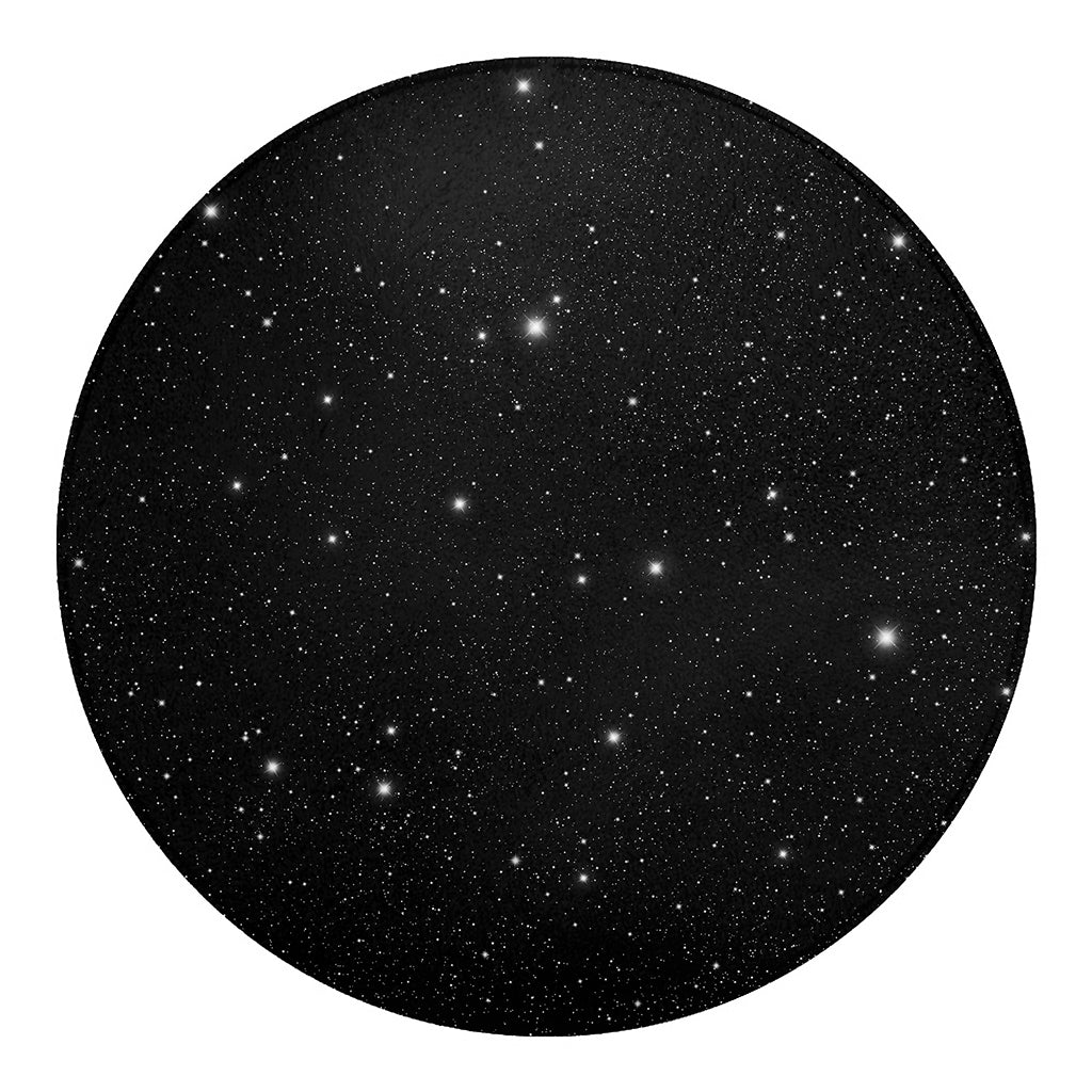 Black Space Print Round Blanket