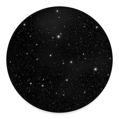 Black Space Print Round Floor Mat