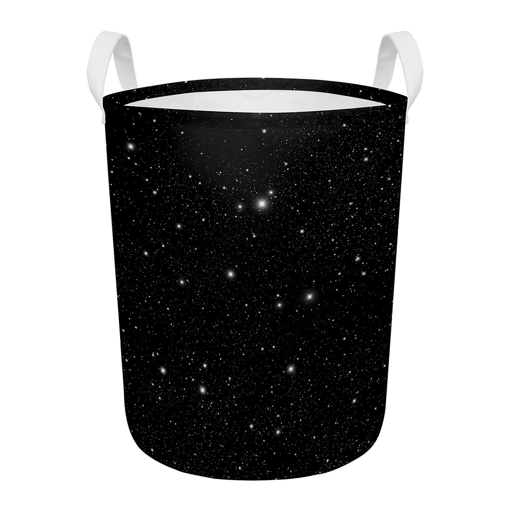 Black Space Print Round Laundry Basket