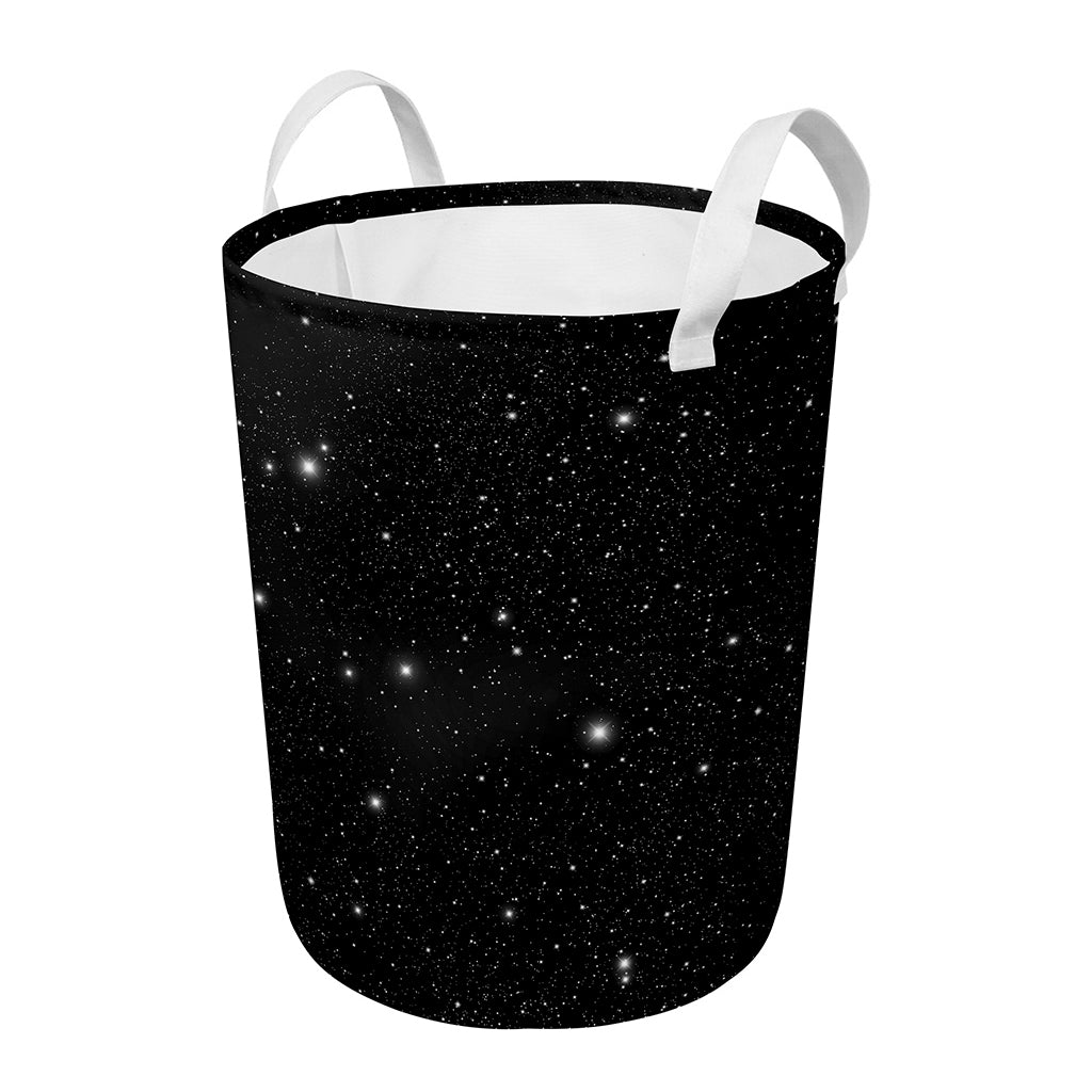 Black Space Print Round Laundry Basket