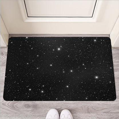 Black Space Print Rubber Doormat