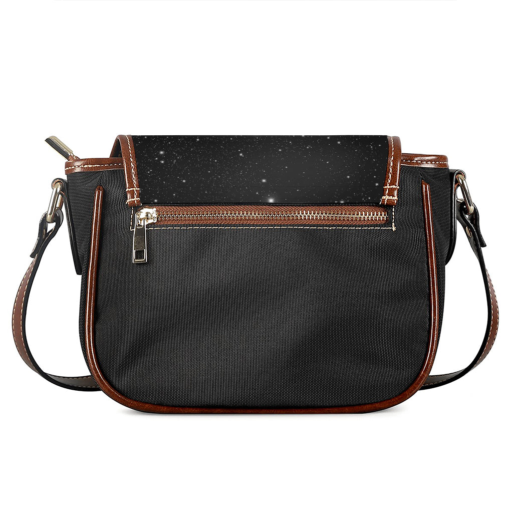 Black Space Print Saddle Bag