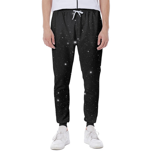 Black Space Print Scuba Joggers
