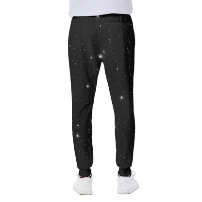 Black Space Print Scuba Joggers
