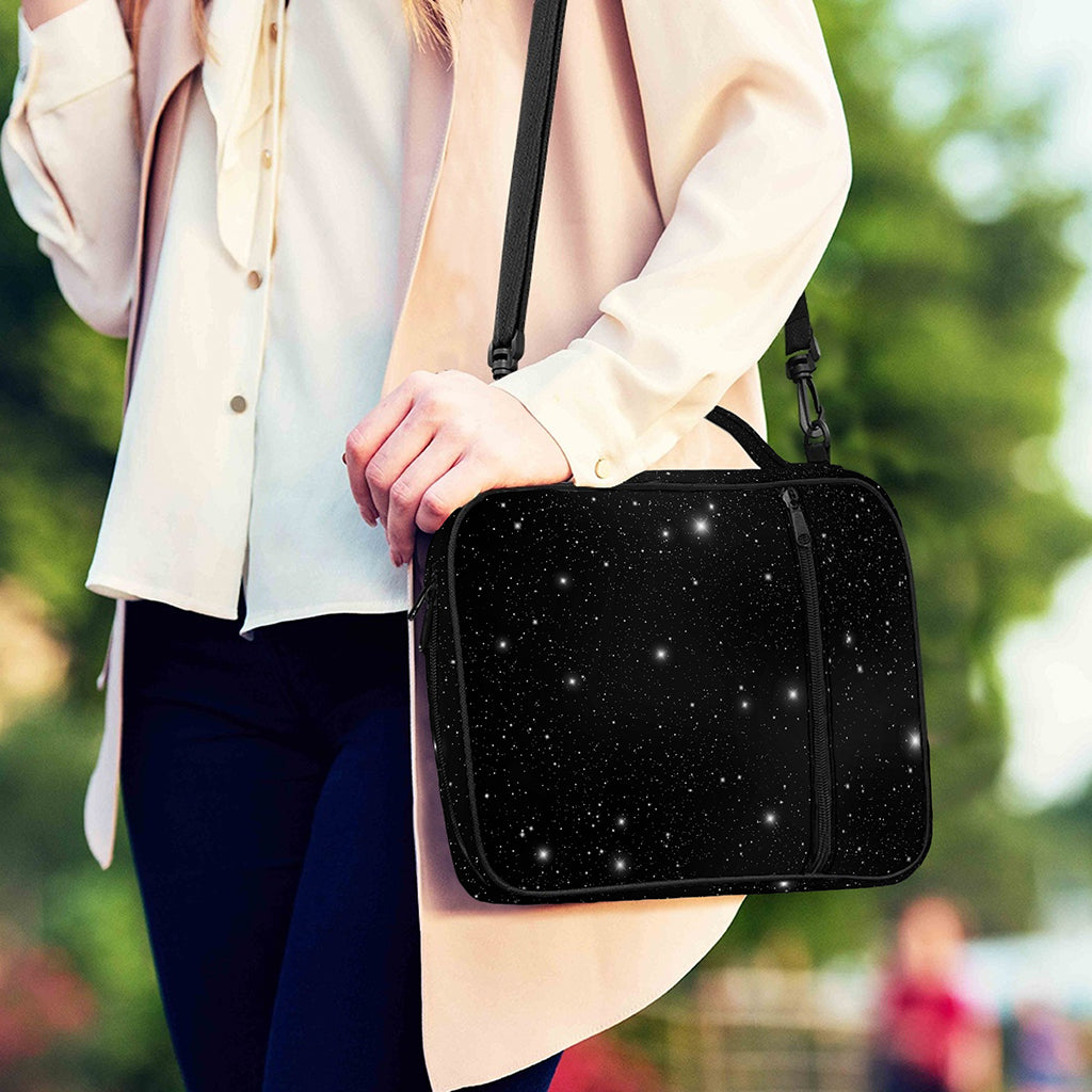 Black Space Print Shoulder Strap Bible Bag
