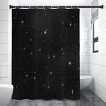 Black Space Print Shower Curtain