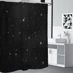 Black Space Print Shower Curtain