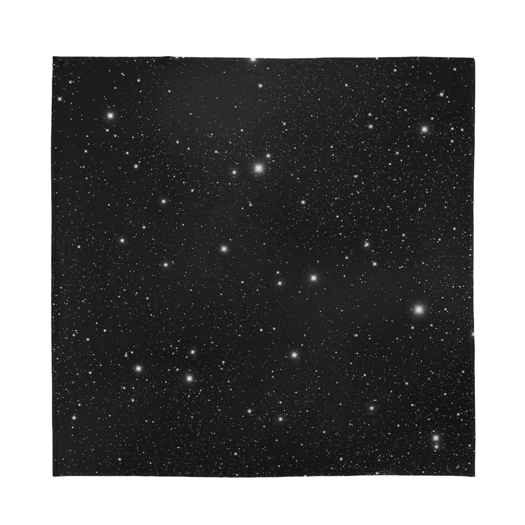 Black Space Print Silk Bandana