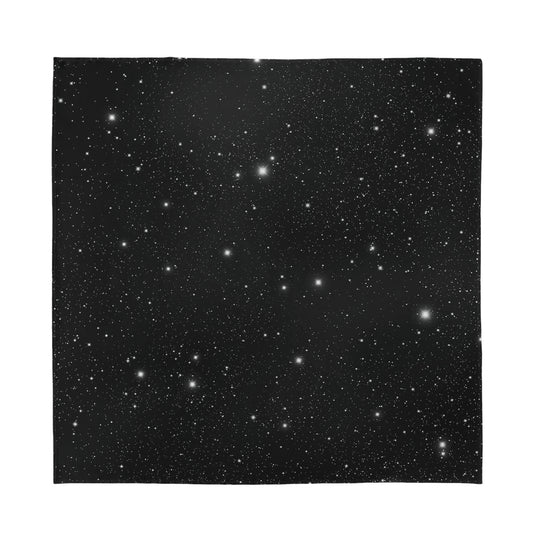 Black Space Print Silk Bandana