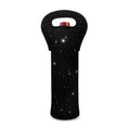 Black Space Print Single Neoprene Wine Tote