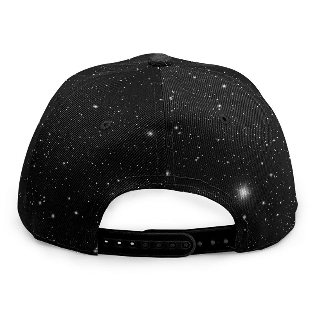 Black Space Print Snapback Cap