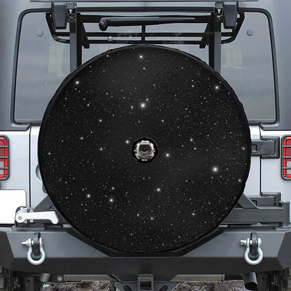 Black Space Print Tire Cover With Camera Hole