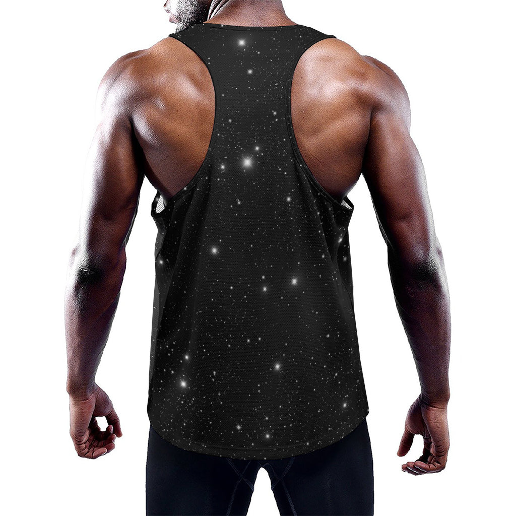 Black Space Print Training Tank Top