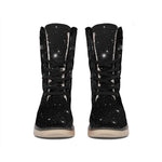 Black Space Print Winter Boots