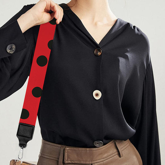 Black Spots Ladybird Pattern Print Bag Strap