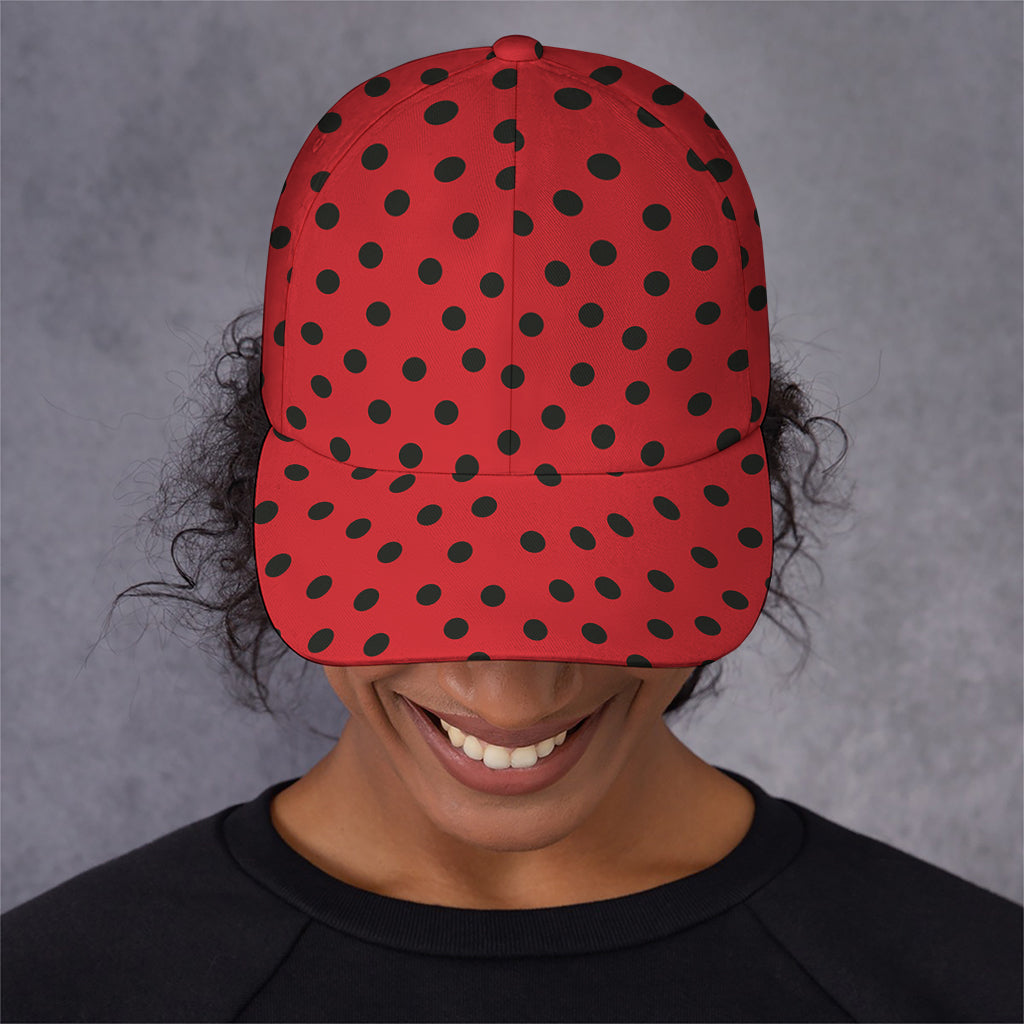 Black Spots Ladybird Pattern Print Baseball Cap