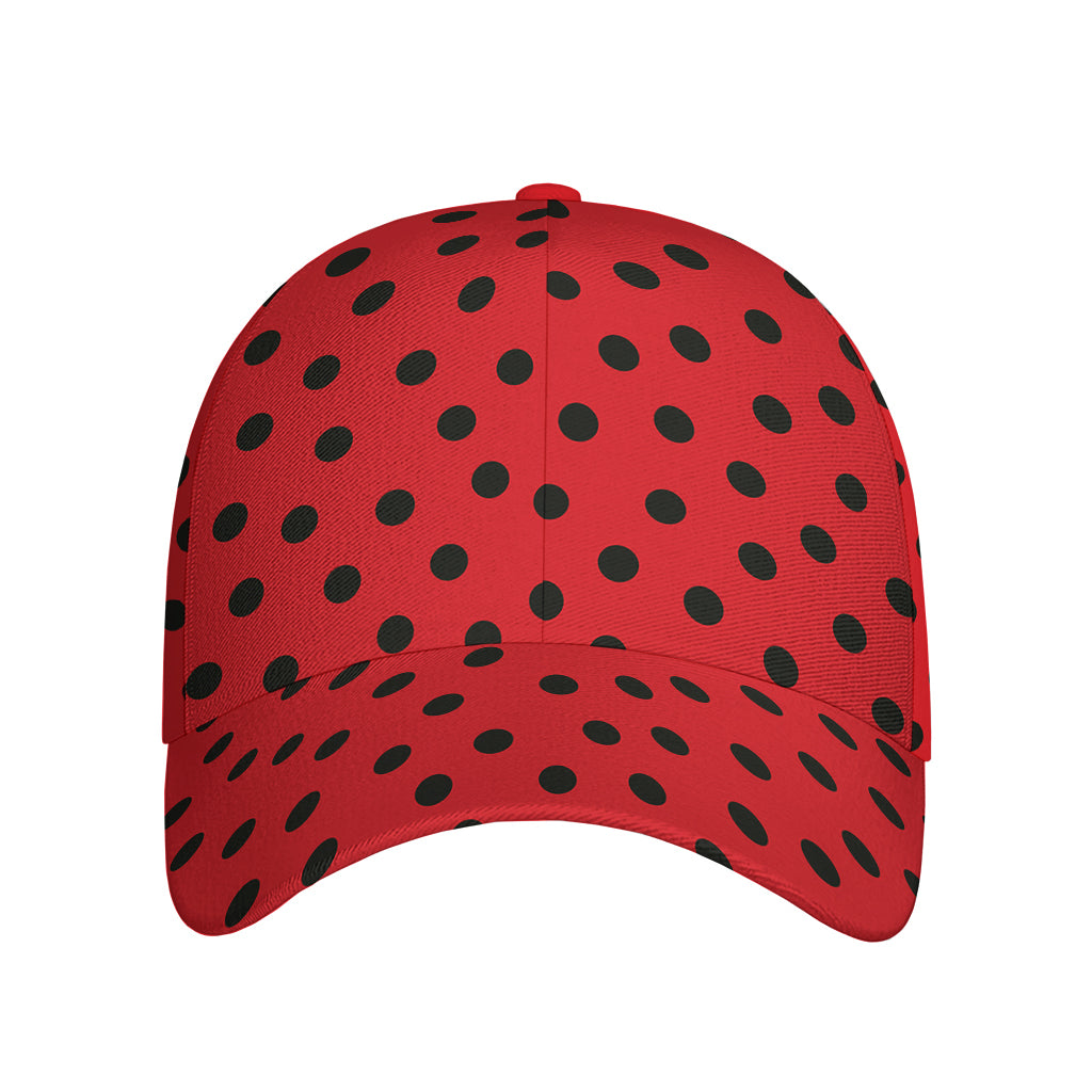 Black Spots Ladybird Pattern Print Baseball Cap