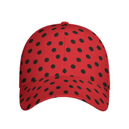 Black Spots Ladybird Pattern Print Baseball Cap