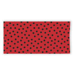 Black Spots Ladybird Pattern Print Beach Towel