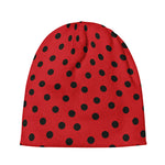 Black Spots Ladybird Pattern Print Beanie