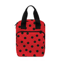 Black Spots Ladybird Pattern Print Bible Tote Bag