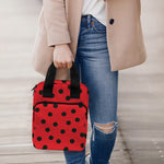 Black Spots Ladybird Pattern Print Bible Tote Bag