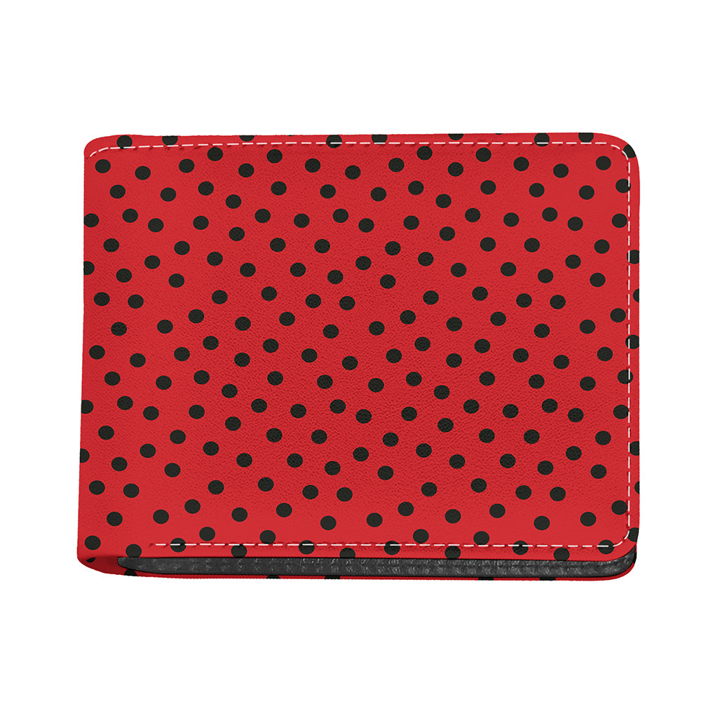 Black Spots Ladybird Pattern Print Bifold Wallet