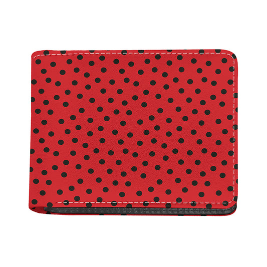Black Spots Ladybird Pattern Print Bifold Wallet
