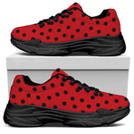 Black Spots Ladybird Pattern Print Black Chunky Shoes