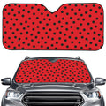 Black Spots Ladybird Pattern Print Car Windshield Sun Shade