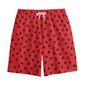 Black Spots Ladybird Pattern Print Cotton Shorts