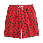 Black Spots Ladybird Pattern Print Cotton Shorts